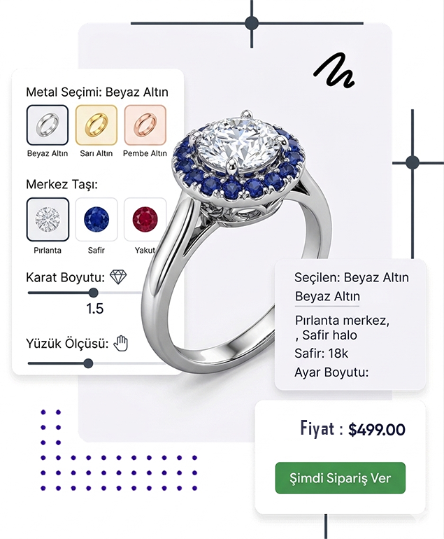 WebGi 3d Configurator 3D motoru ile pırlanta yüzük render örneği